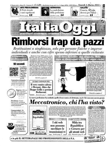 Italia oggi : quotidiano di economia finanza e politica